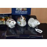 THREE BOXED ROYAL CROWN DERBY COLLECTORS GUILD EXCLUSIVE PAPERWEIGHTS, 'River Bank Vole', 'Bank