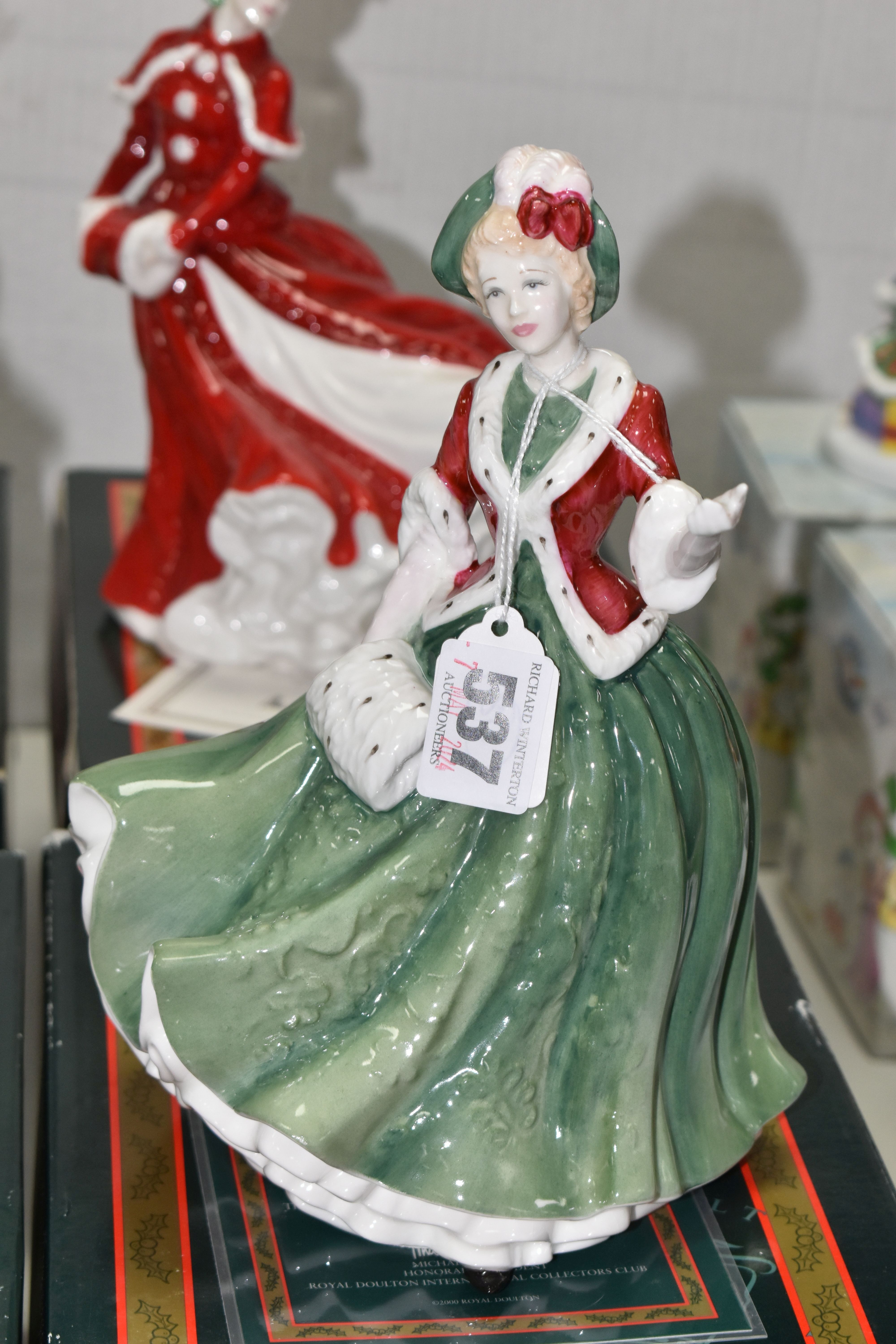 FOUR BOXED ROYAL DOULTON CHRISTMAS DAY FIGURINES, comprising Christmas Day 2001 HN4315, 2003 HN4552, - Image 2 of 6