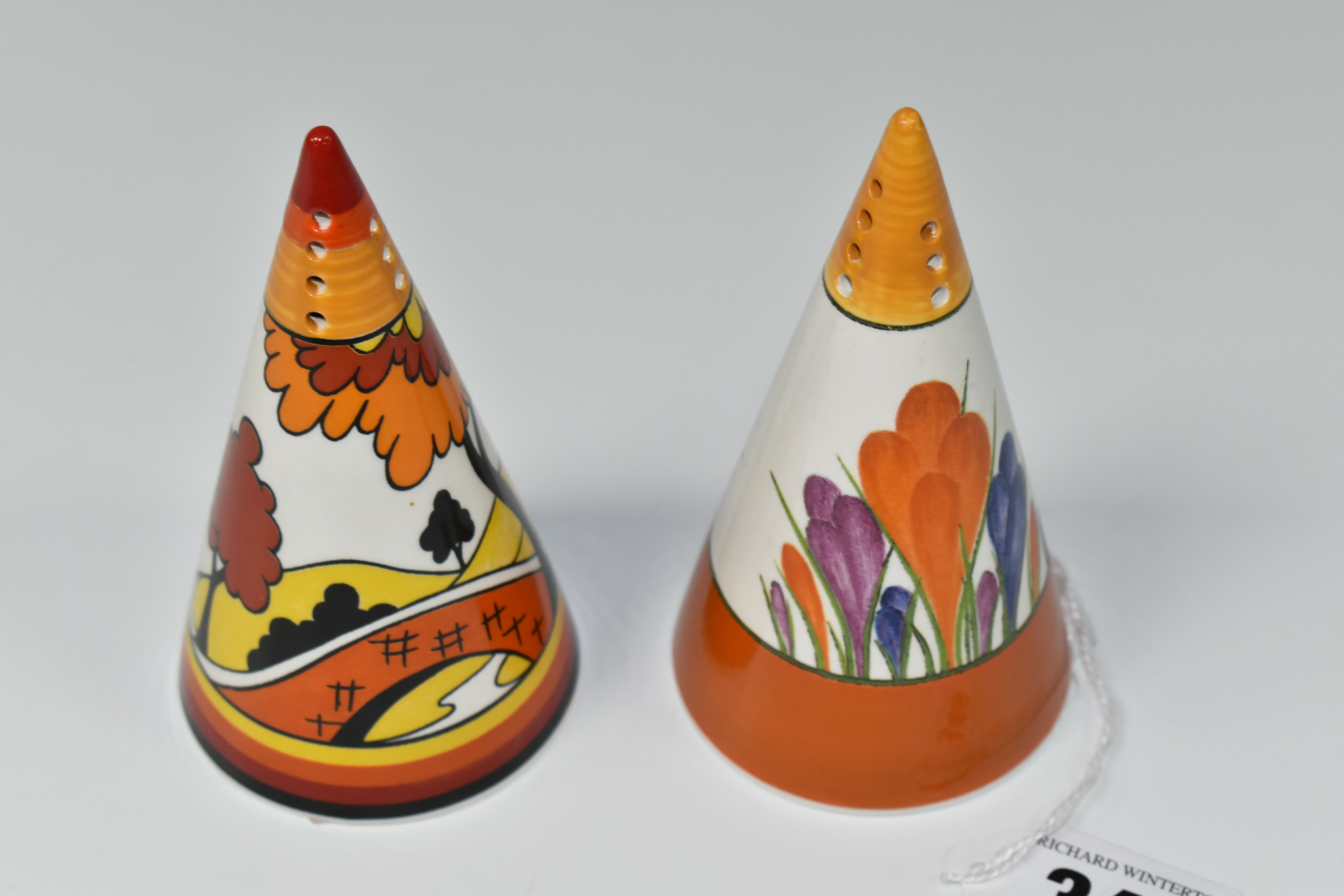 TWO LIMITED EDITION BRADEX 'CLARICE CLIFF' CENTENARY 1899-1999 CONICAL SUGAR SIFTERS, comprising - Image 5 of 5