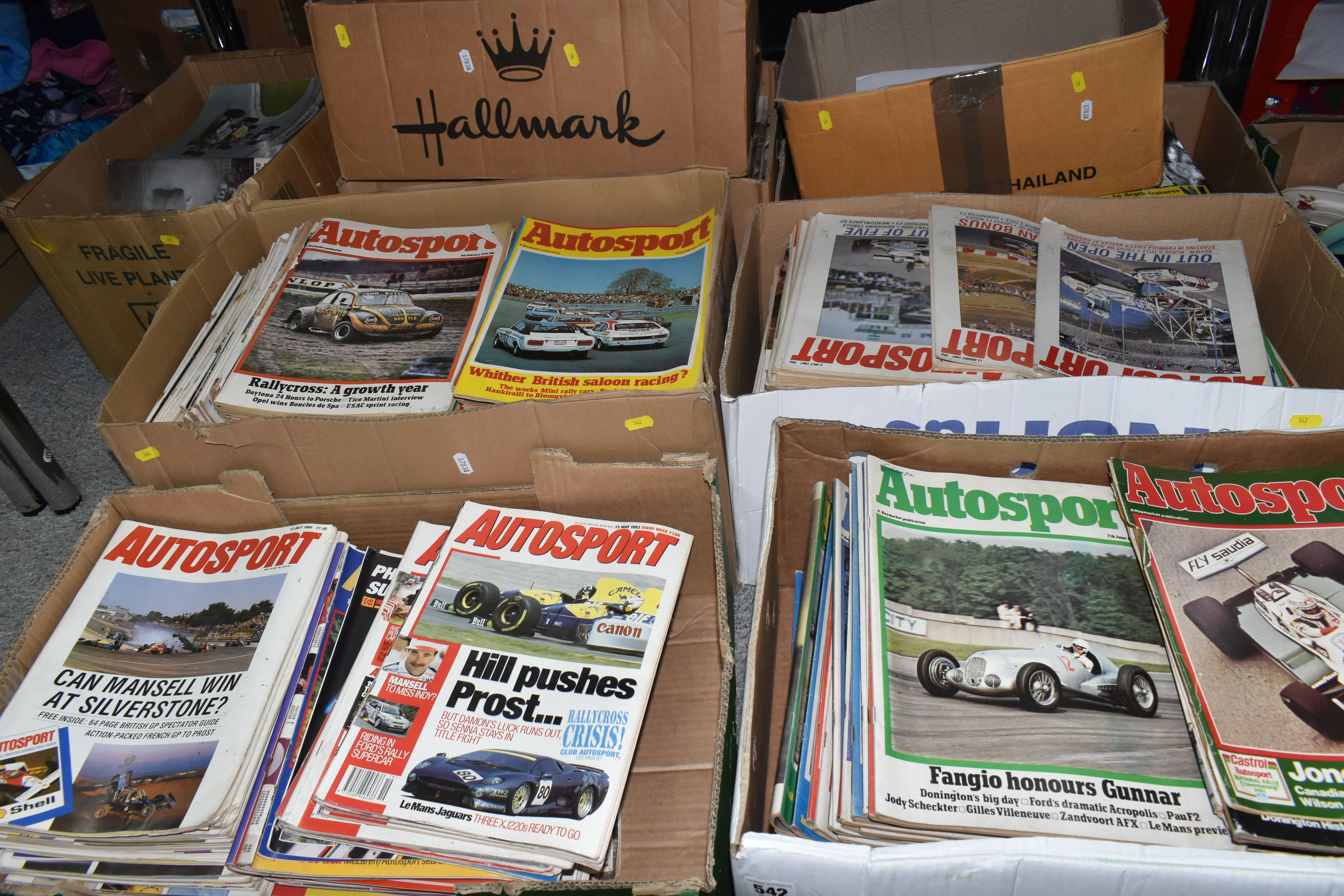 EIGHT BOXES OF AUTOSPORT MAGAZINES, editions range from 1971 to 2015 together with a box