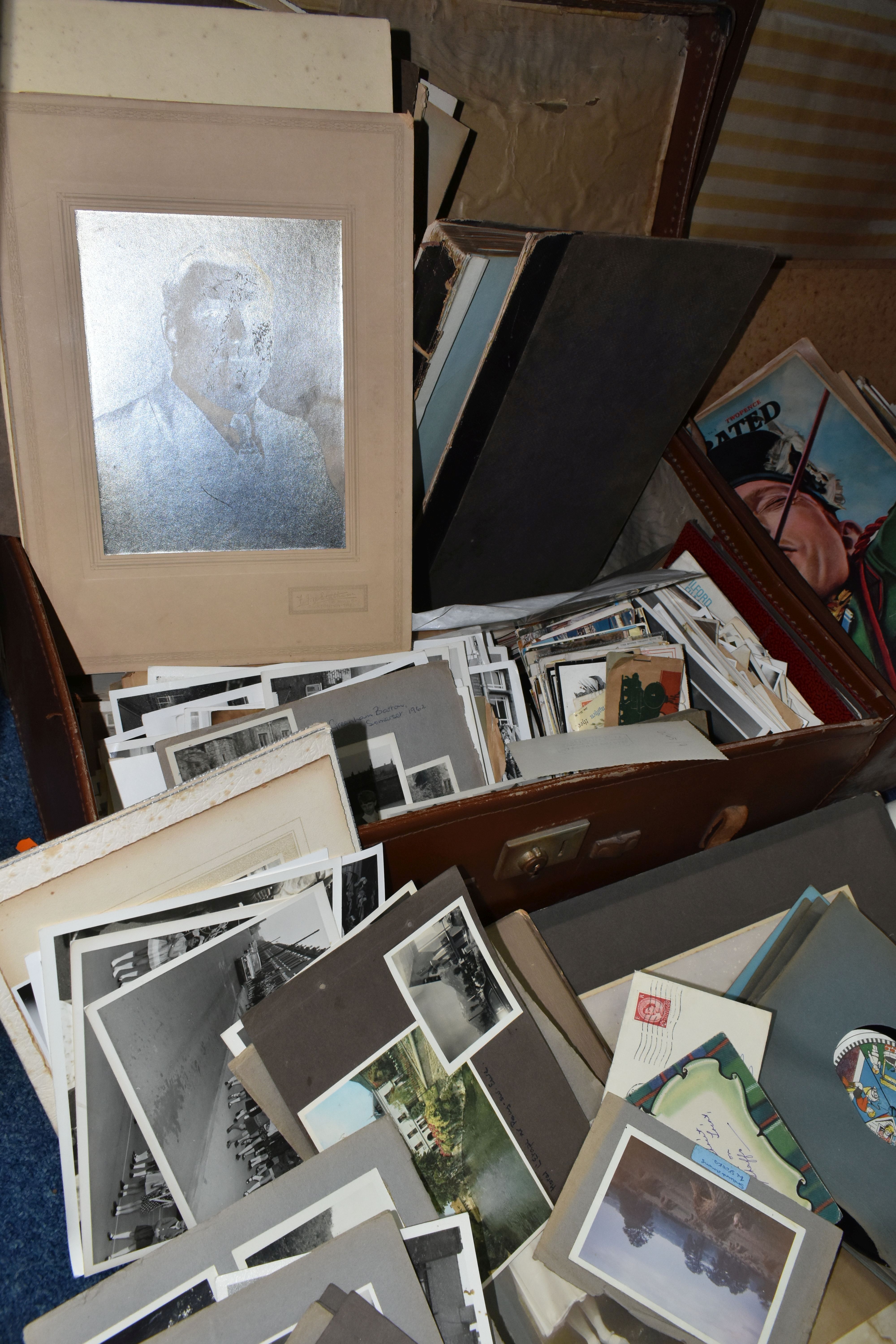 THREE OLD CASES CONTAINING A COLLECTION OF MAGAZINES, LETTERS, POSTCARDS, FIVE 1950'S ORDNANCE - Image 2 of 9