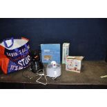 A BAG CONTAINING FIVE KITCHEN ELECTRICALS including a Biffinet coffee maker, a Philips Delizia ice-