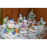 SEVEN BOXED ROYAL DOULTON 'FROSTY FAMILY' FIGURES, comprising Mrs Frosty's Finishing Touch,