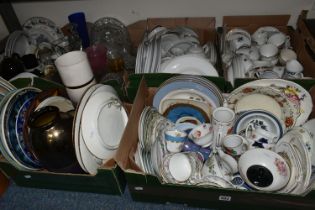 SEVEN BOXES OF CERAMIC TEA AND DINNER WARE AND GLASS WARE, to include tea and dinner ware by