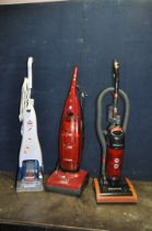 A HOOVER SPRITZ VACUUM CLEANER, a Hoover upright vacuum cleaner and a Bissell carpet washer (all PAT