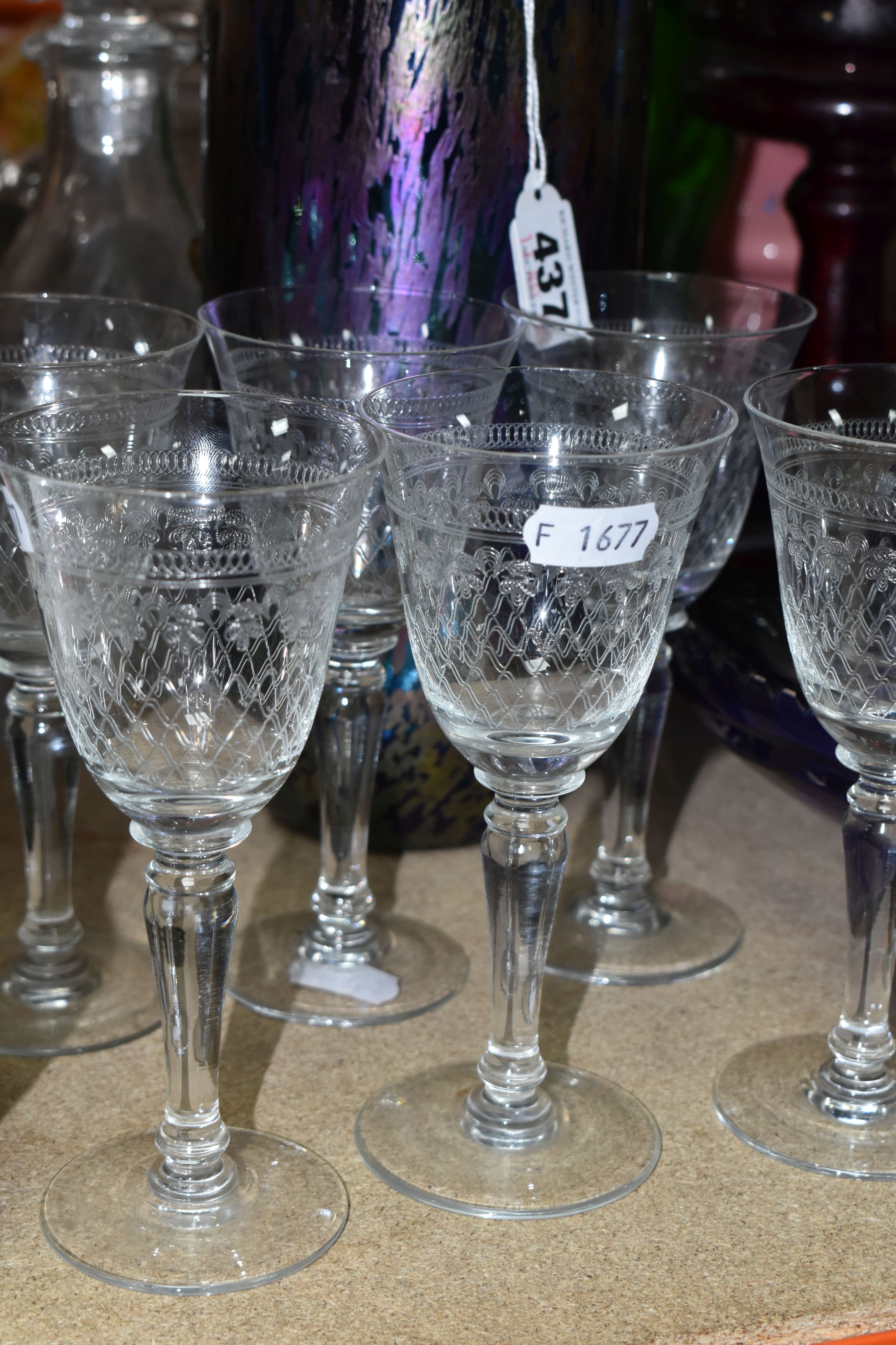 A COLLECTION OF VARIOUS DECORATIVE GLASSWARE including three Murano style art glass objects, six - Image 4 of 6