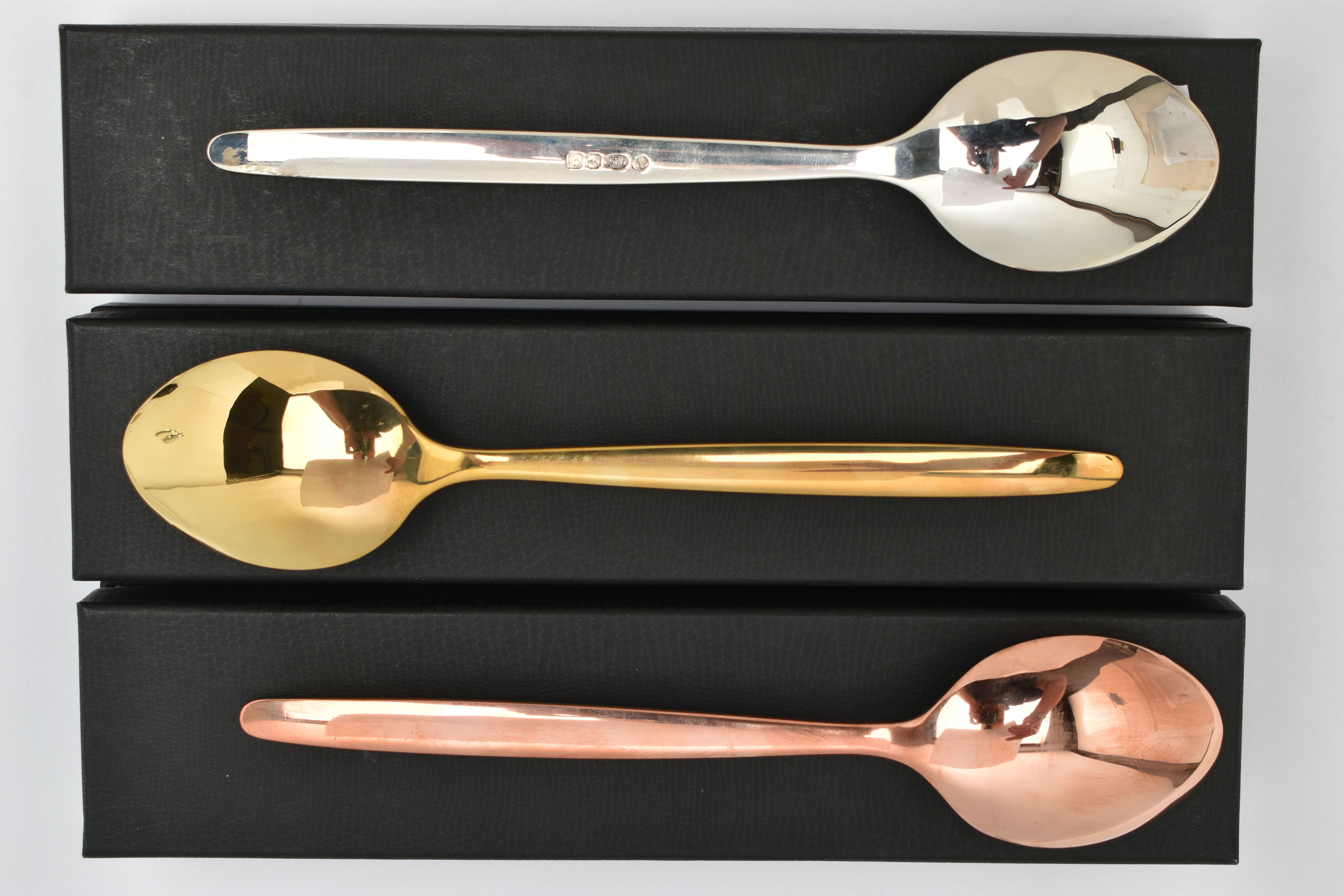 THREE BOXED TABLESPOONS, to include a silver spoon, engraved 'Lloyd', hallmarked 'Adam Veevers' - Image 3 of 4