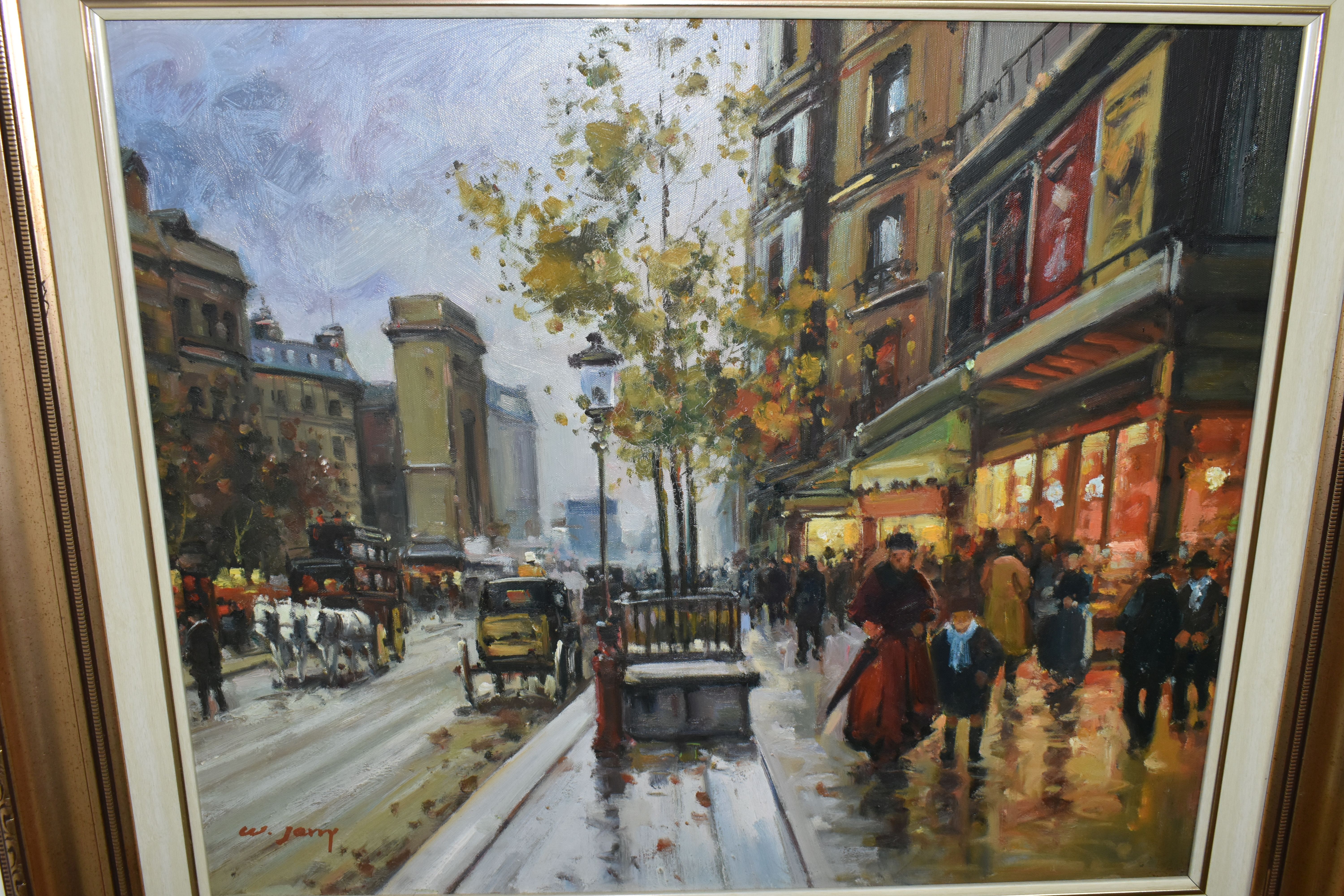 W. JERRY (CONTEMPORARY) 'PORTE SAINT-DENIS, EVENING', a French street scene after Edouard Cortes, - Image 2 of 4