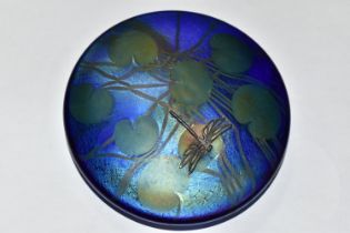 A GLASFORM -JOHN DITCHFIELD PAPERWEIGHT, a contemporary studio glass paperweight of compressed form,