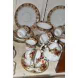 ROYAL ALBERT TEA WARES, comprising Old Country Roses small teapot, two trios -one set marked as a