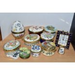 A COLLECTION OF HALCYON DAYS AND SIMILAR TRINKET BOXES AND OTHER ENAMEL WARE, eleven pieces to