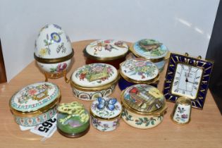A COLLECTION OF HALCYON DAYS AND SIMILAR TRINKET BOXES AND OTHER ENAMEL WARE, eleven pieces to