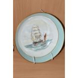 A ROYAL CROWN DERBY FRUIT BOWL BY W E J DEAN, hand painted with nautical scenes of sailing ships and