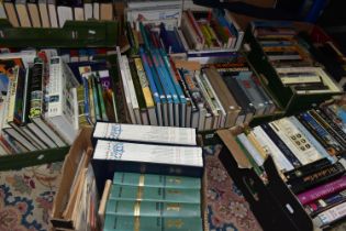 EIGHT BOXES OF BOOKS, approximately one hundred and forty titles in hardback and paperback