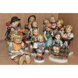 TWELVE HUMMEL FIGURES, comprising Puppy Love 1, Signs of Spring 203 2/0, Little Helper 73 (tiny chip