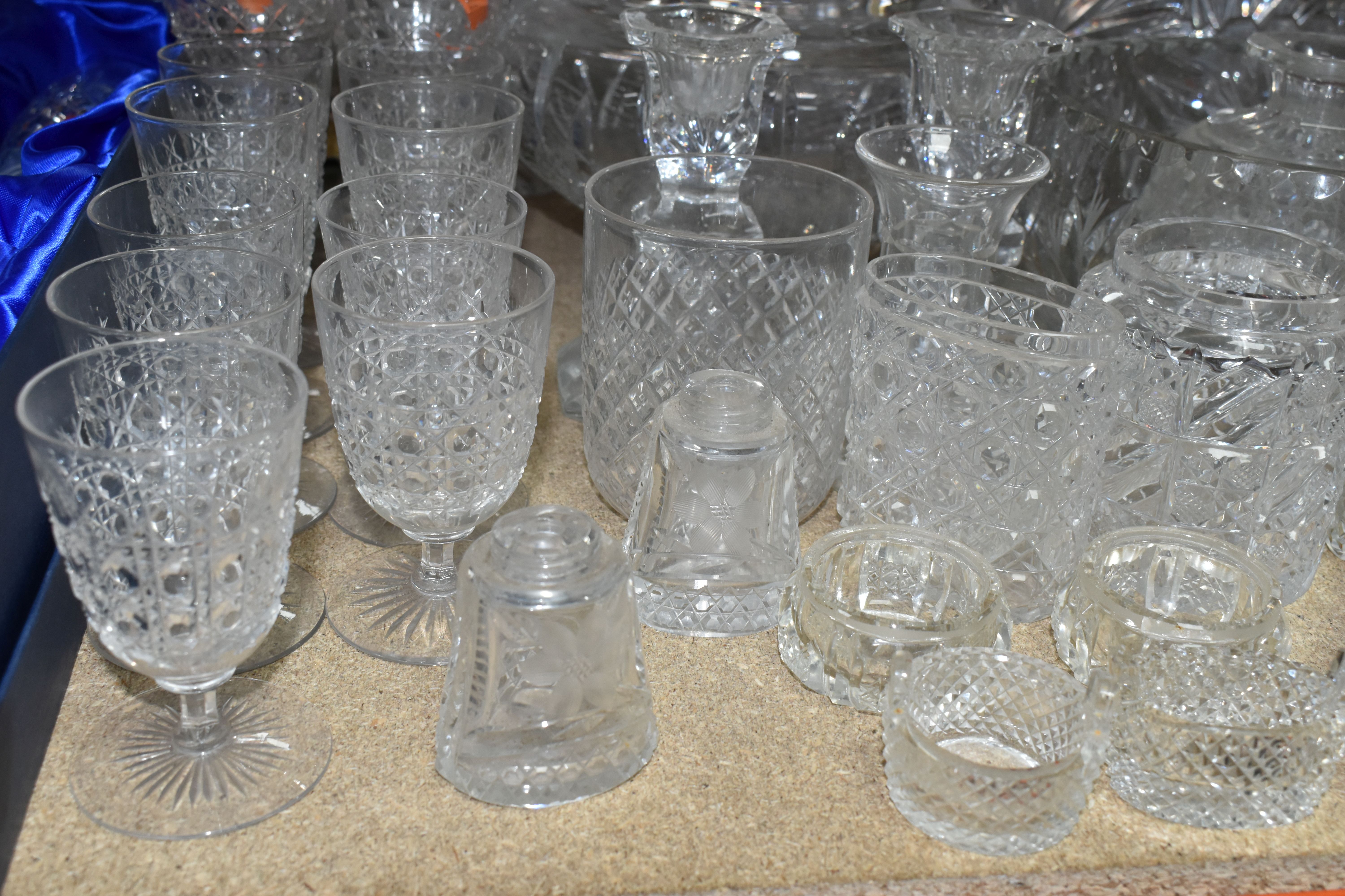 A LARGE VARIETY OF CRYSTAL CUT CLASS DECORATIVE WEAR including six 'Bohemian Crystal' glasses in - Image 3 of 9