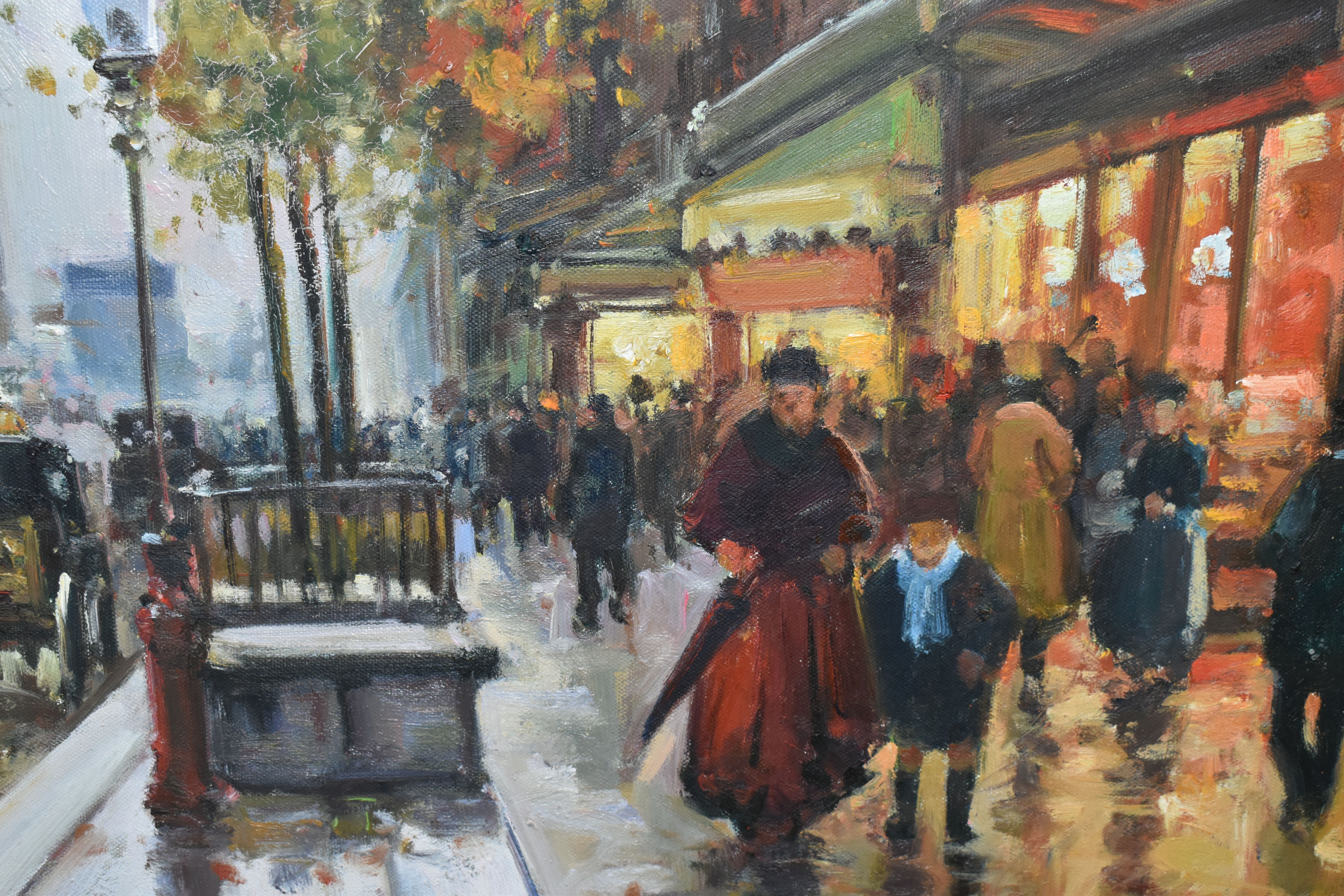 W. JERRY (CONTEMPORARY) 'PORTE SAINT-DENIS, EVENING', a French street scene after Edouard Cortes, - Image 3 of 4