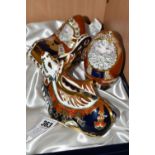 THREE ROYAL CROWN DERBY CHRISTMAS PAPERWEIGHTS, comprising two boxed paperweight set of Santa and