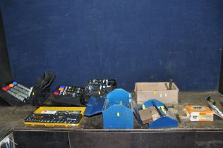 A SELECTION OF AUTOMOTIVE TOOLS AND CARE EQUIPMENT including two partial car valeting kits, a socket
