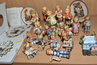 A GROUP OF HUMMEL FIGURES AND CHRISTMAS ORNAMENTS, to include five figures: Puppet Princess 2103/