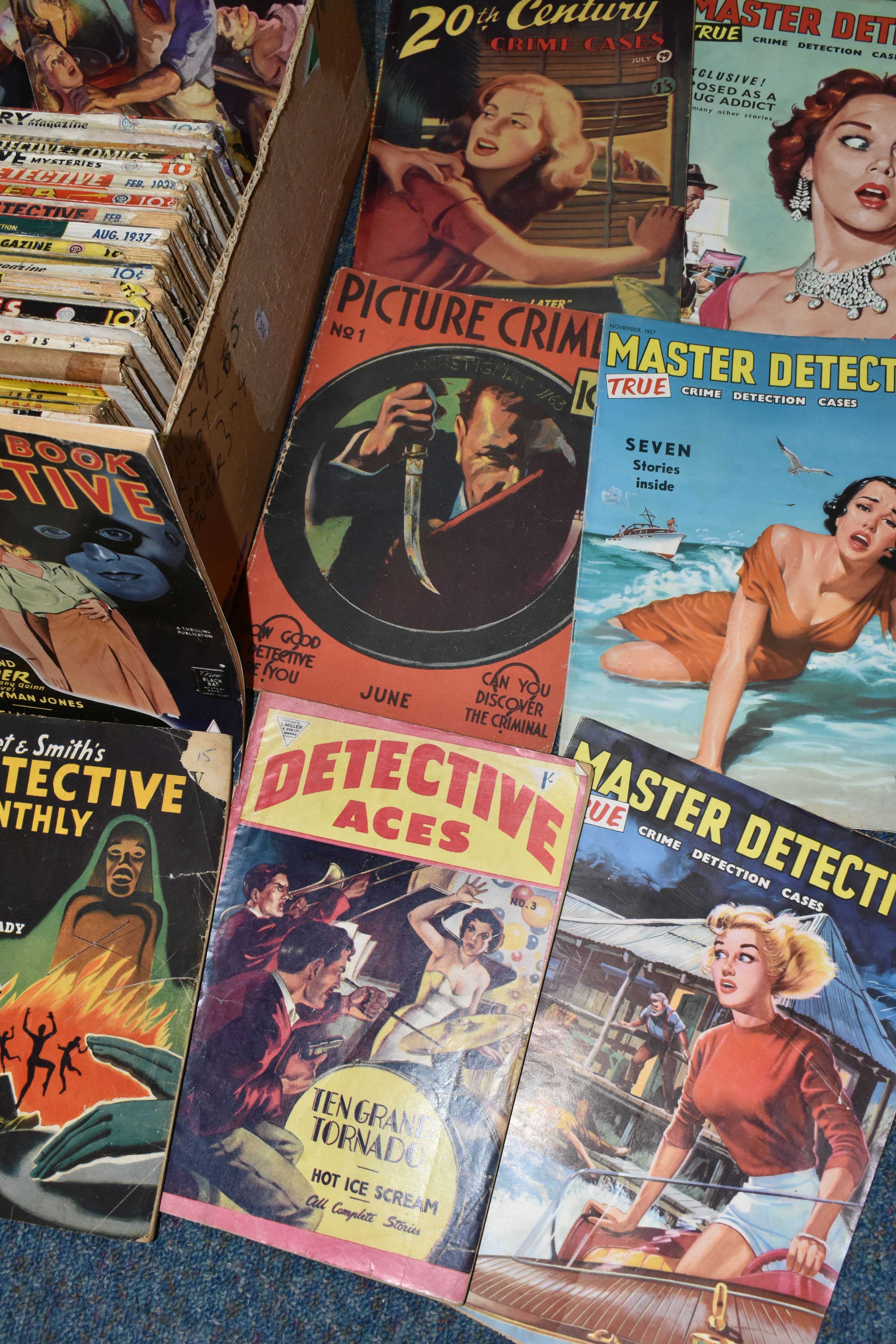 ONE BOX containing over Thirty Vintage Detective / Crime Magazines from the 1930s - 1950s to include - Image 3 of 3