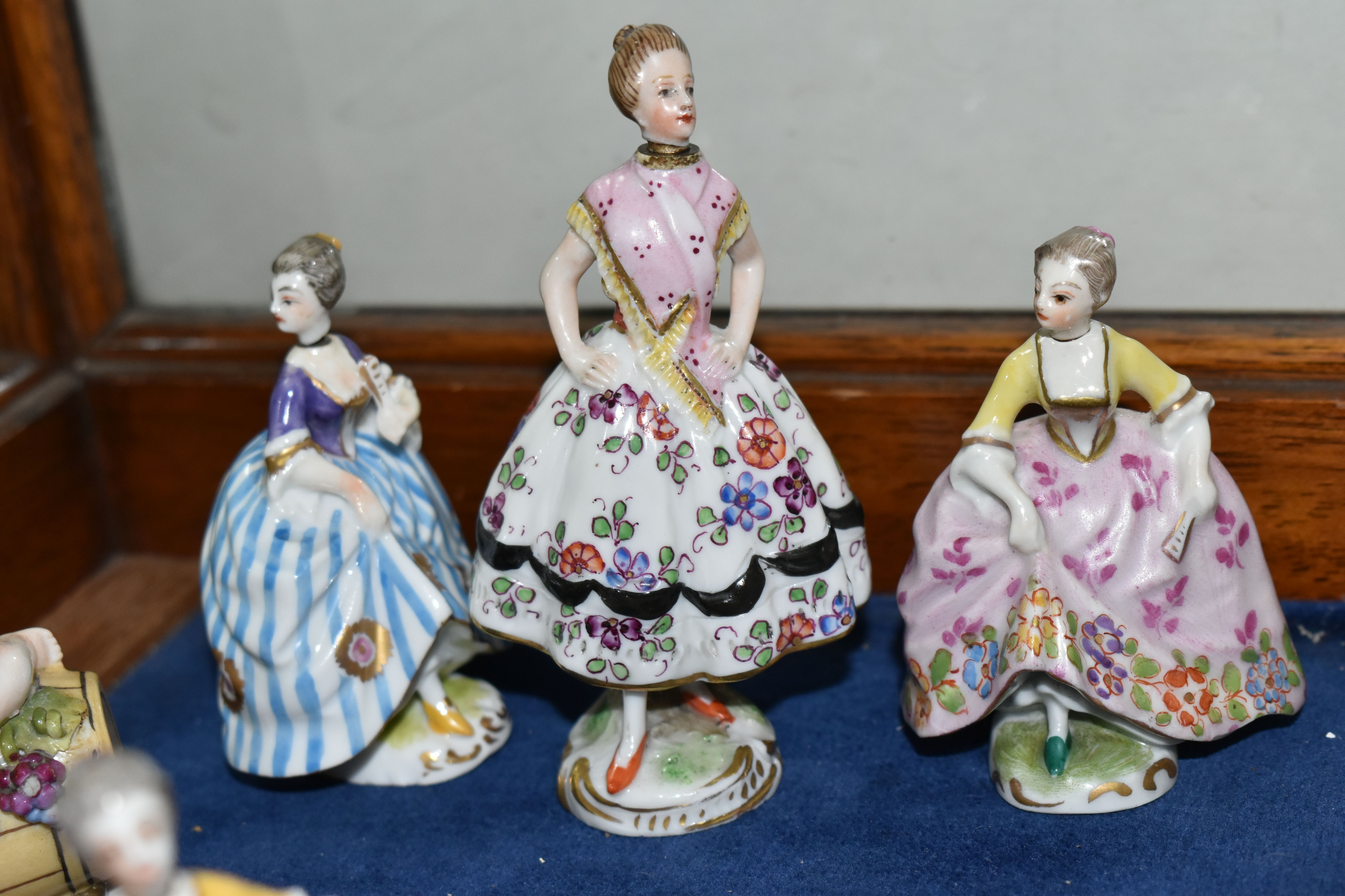 SIX 19TH AND 20TH CENTURY FIGURAL PORCELAIN SCENT BOTTLES, comprising Sitzendorf example of a female - Image 5 of 6