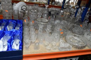 A LARGE VARIETY OF CRYSTAL CUT CLASS DECORATIVE WEAR including six 'Bohemian Crystal' glasses in