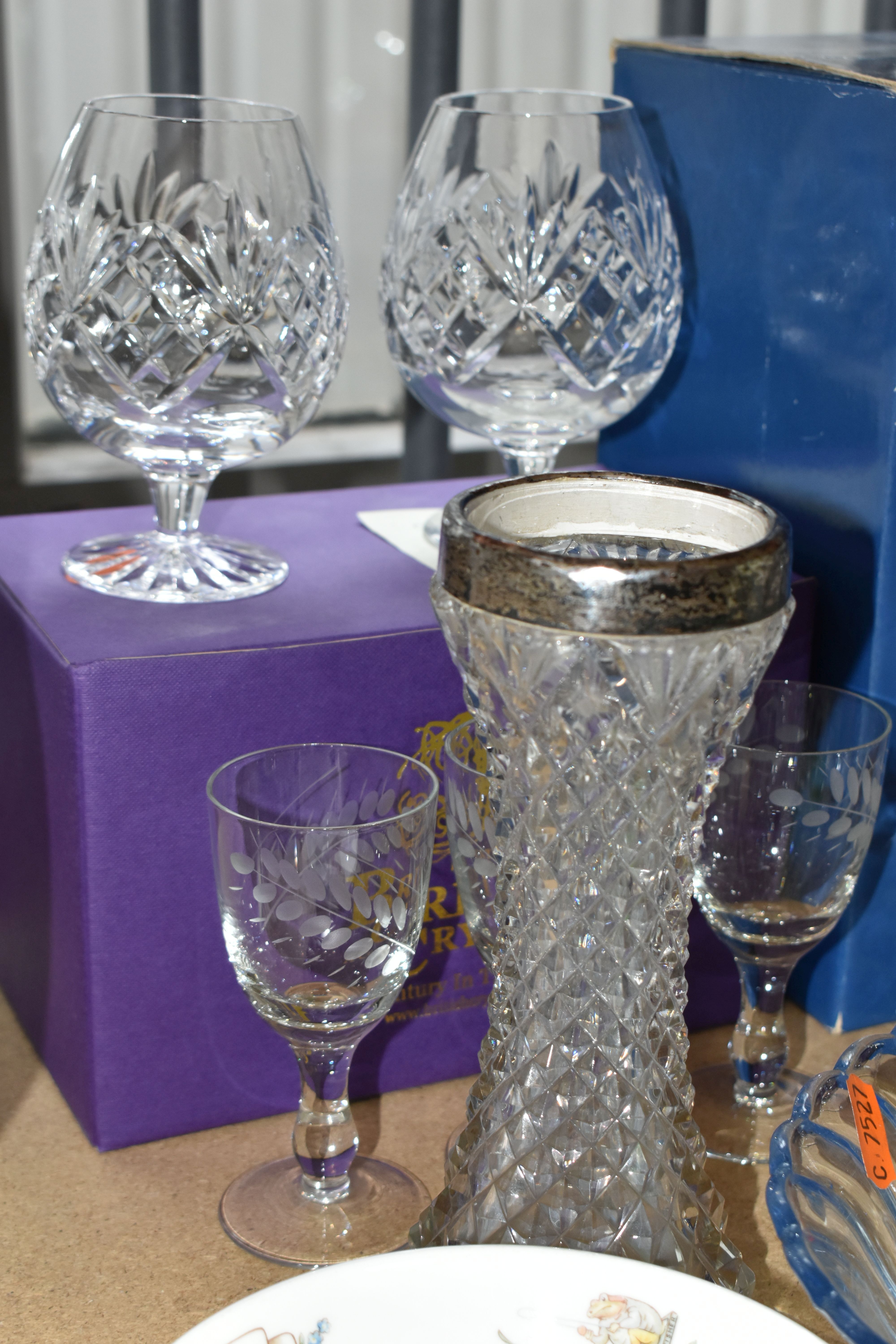 A GROUP OF ROYAL DOULTON 'REPTON' PATTERN DINNERWARE AND BOXED TUTBURY CRYSTAL, comprising six - Image 8 of 8