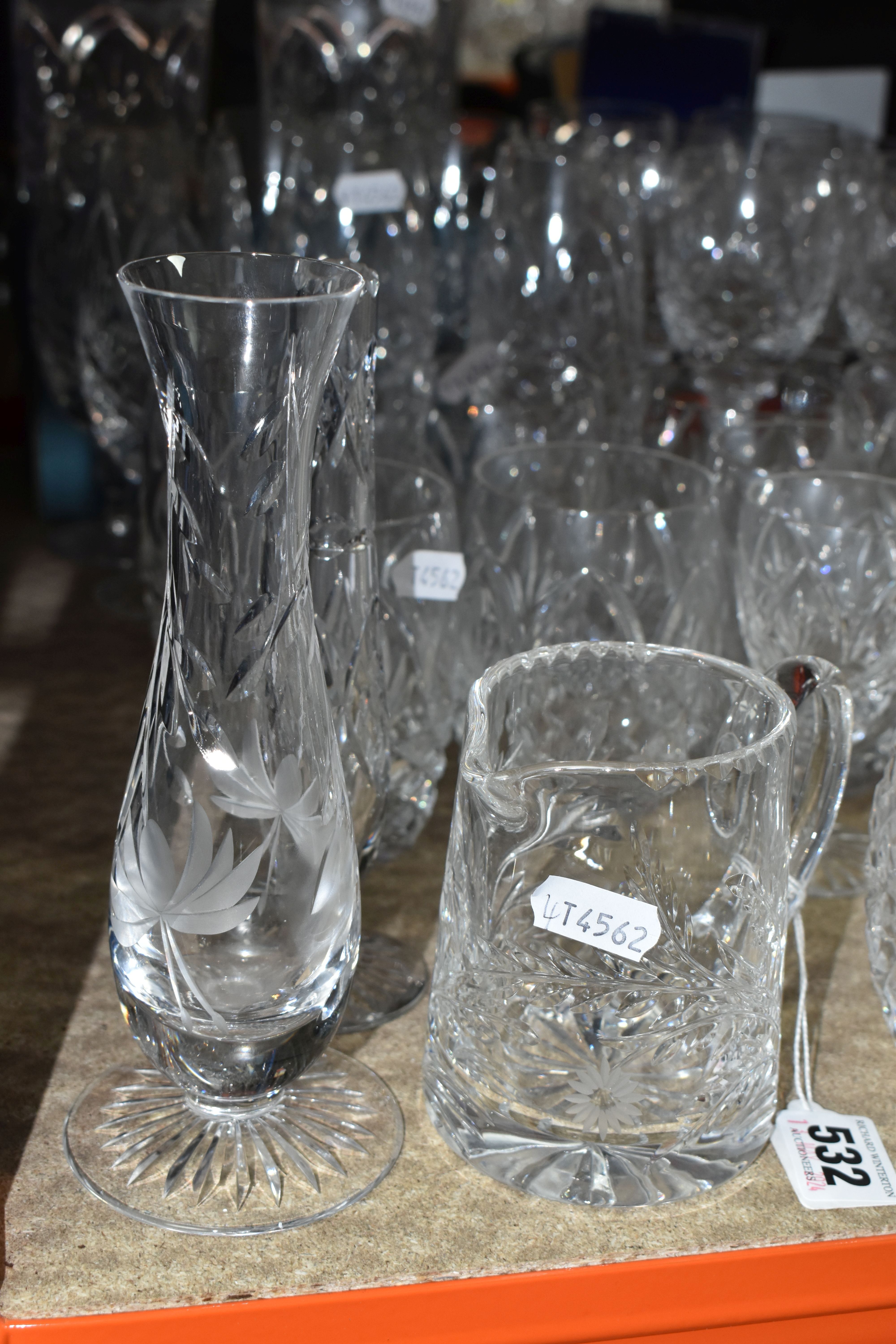 A GROUP OF GLASSWARE, to include a small suite of Tutbury Crystal: six sets of six glasses including - Image 3 of 6