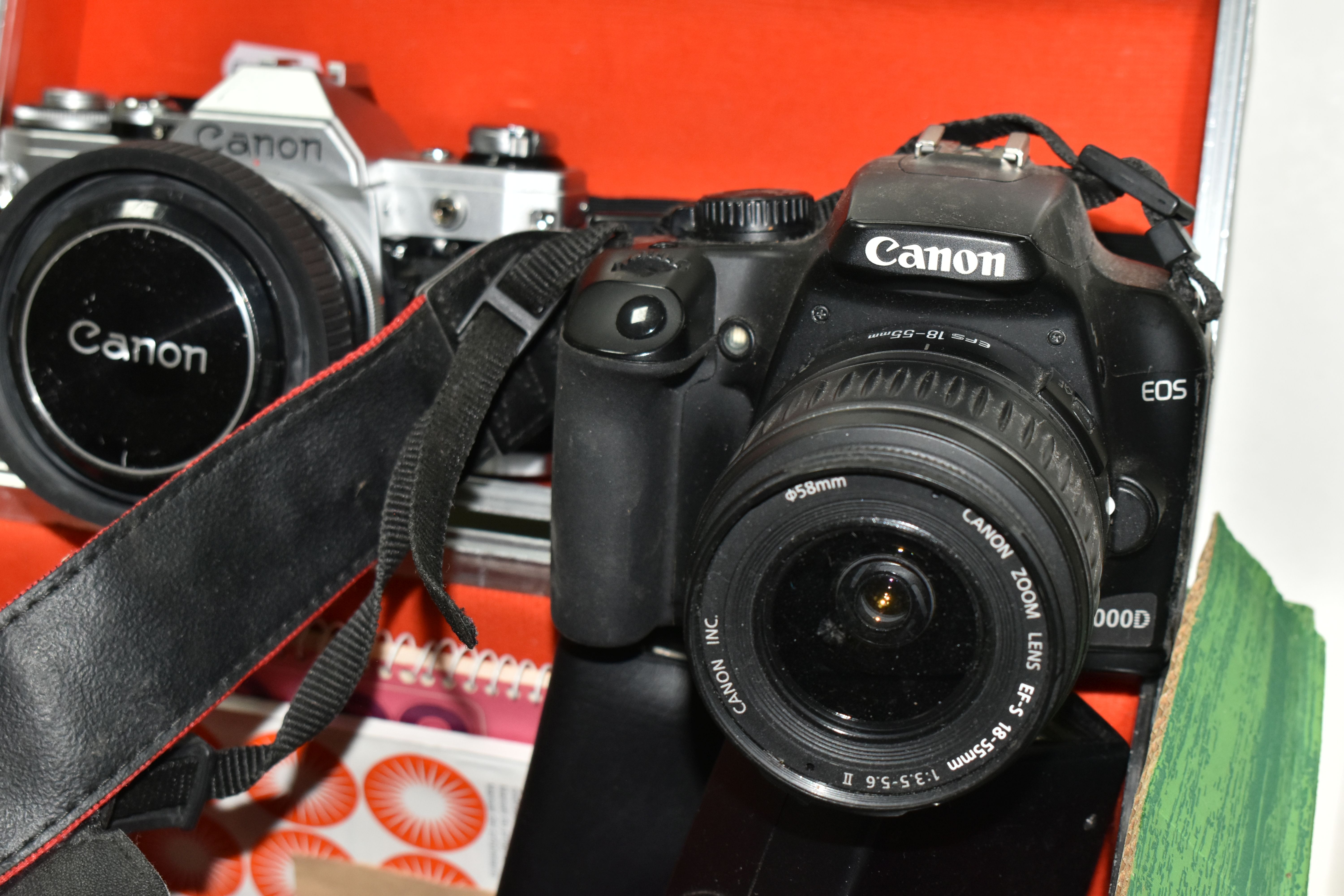 VINTAGE PHOTOGRAPHIC EQUIPMENT ETC, comprising a Canon AE-1 35mm SLR film camera with a Canon 50mm - Image 3 of 5