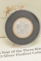 A CASED '2016 YEAR OF THE THREE KINGS £5 SILVER PIEDFORT COIN', 925/1000 silver, Tristan da Cunha,