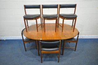 A.H. MCINTOSH AND CO LTD, KIRKCALDY, SCOTLAND, A MID CENTURY TEAK EXTENDING DINING TABLE, with a