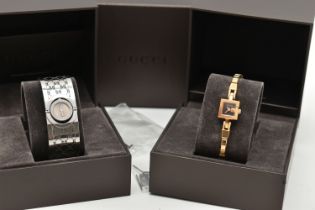 TWO LADIES 'GUCCI' WRISTWATCHES, the first a quartz movement, 'Twirl' watch, round rotating dial