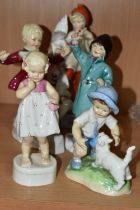 FIVE ROYAL WORCESTER FREDA DOUGHTY FIGURES OF CHILDREN, comprising Only Me no 3226 (repair to hand