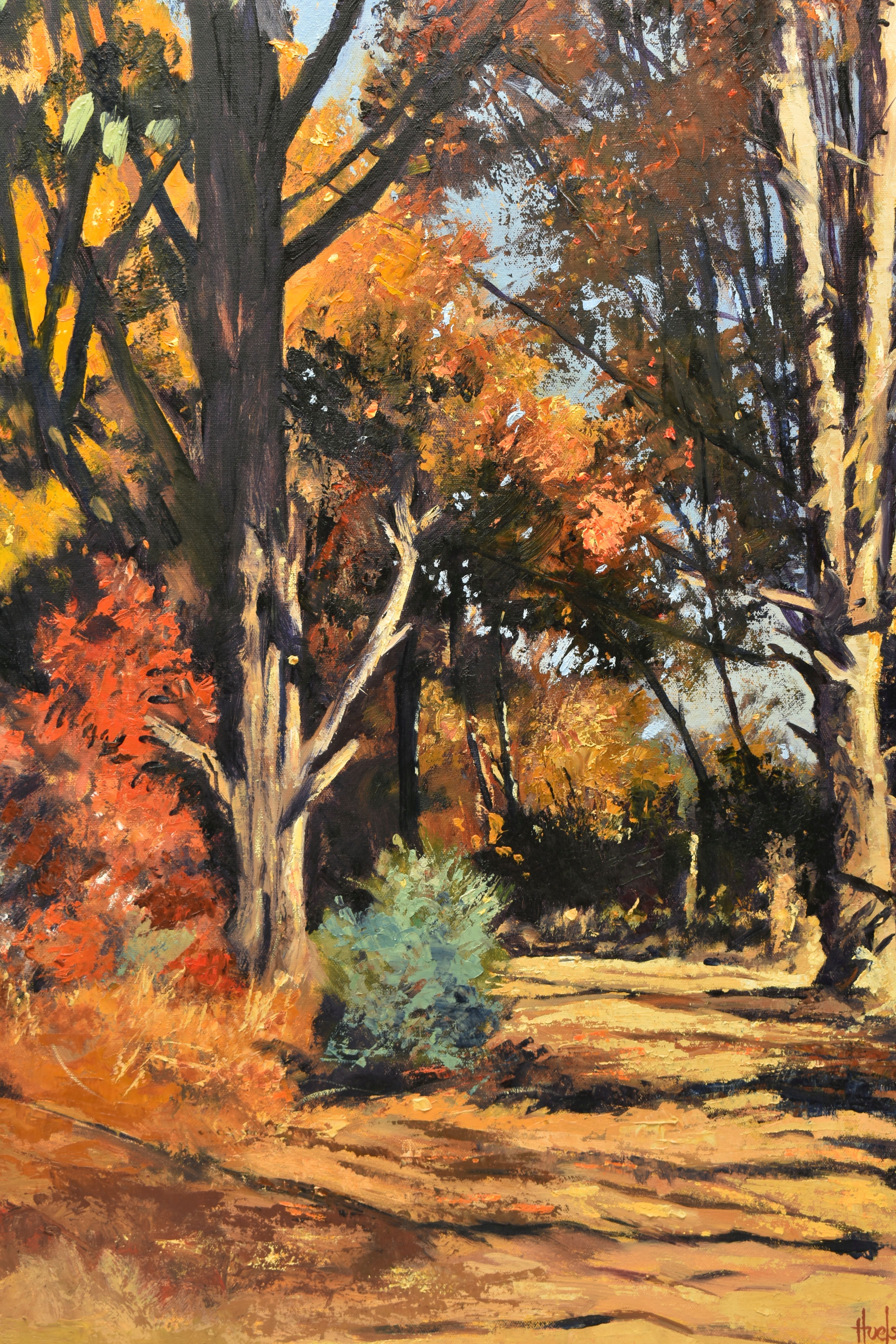 TED HOEFSLOOT (1930-2013) 'AUTUMN ON A MIDLANDS FARM', a South African landscape in the - Image 2 of 7