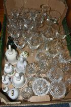 ONE BOX OF GLASSWARE, to include eleven etched red wine glasses, twelve white wine glasses, four