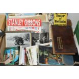 ONE BOX OF POSTCARDS AND EPHEMERA, to include a collection of mid-century souvenir postcards, a