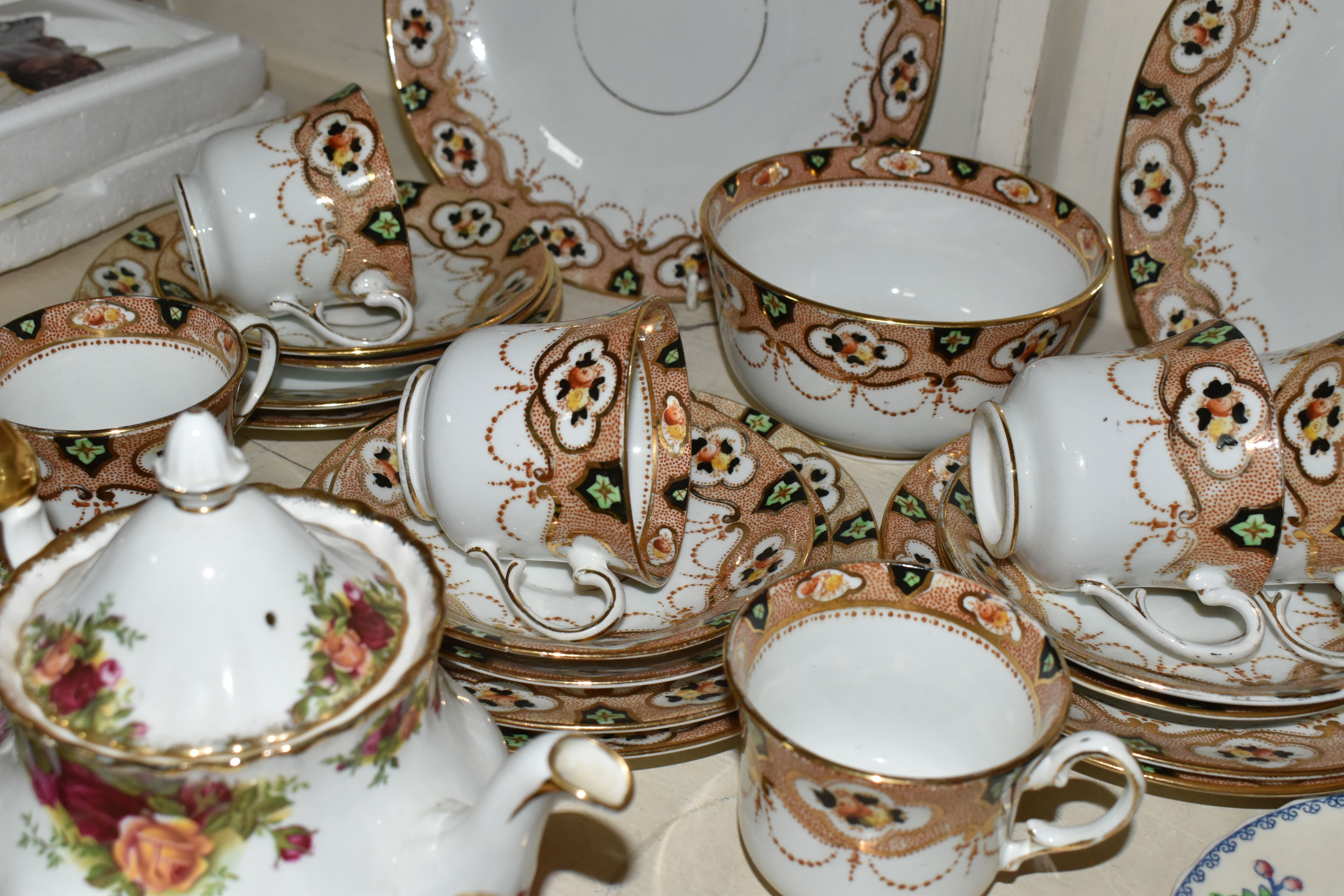 ROYAL ALBERT TEA WARES, comprising Old Country Roses small teapot, two trios -one set marked as a - Image 6 of 6