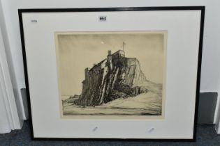 HENRY RUSHBURY (1889-1968) 'LINDISFARNE CASTLE', an etching