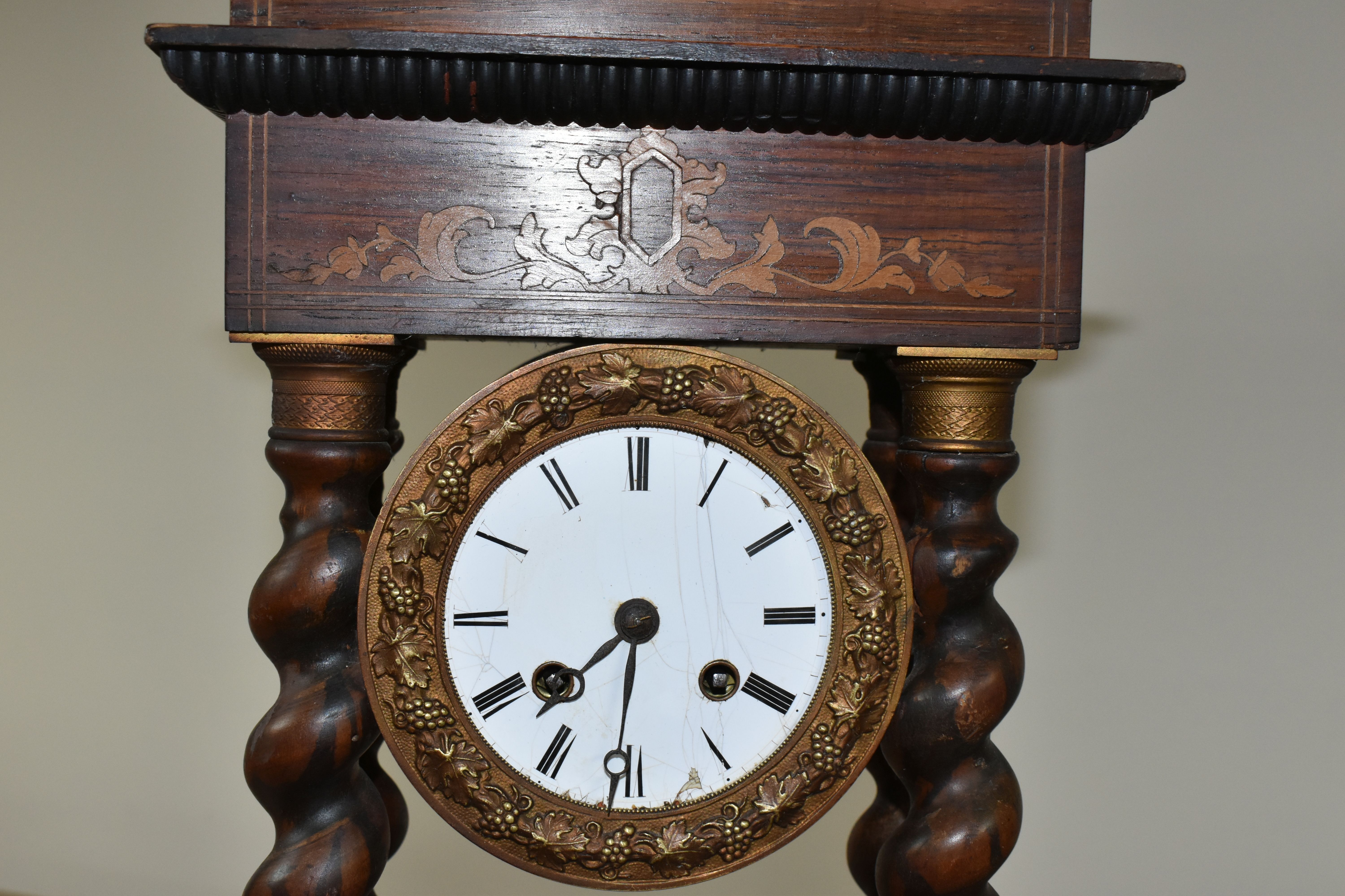 A TALL FRENCH PORTICO CLOCK TOGETHER WITH A GERMAN MUSICAL CLOCK, the French portico clock, has an - Bild 6 aus 9