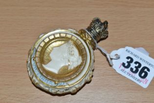 A ROYAL WORCESTER BLUSH IVORY COMMEMORATIVE SCENT BOTTLE, produced to mark Queen Victoria's Golden
