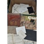 TWO BOXES OF EPHEMERA AND GILES BOOKS INCLUDING CORRESPONDENCE FROM CLARENCE HOUSE AND BUCKINGHAM