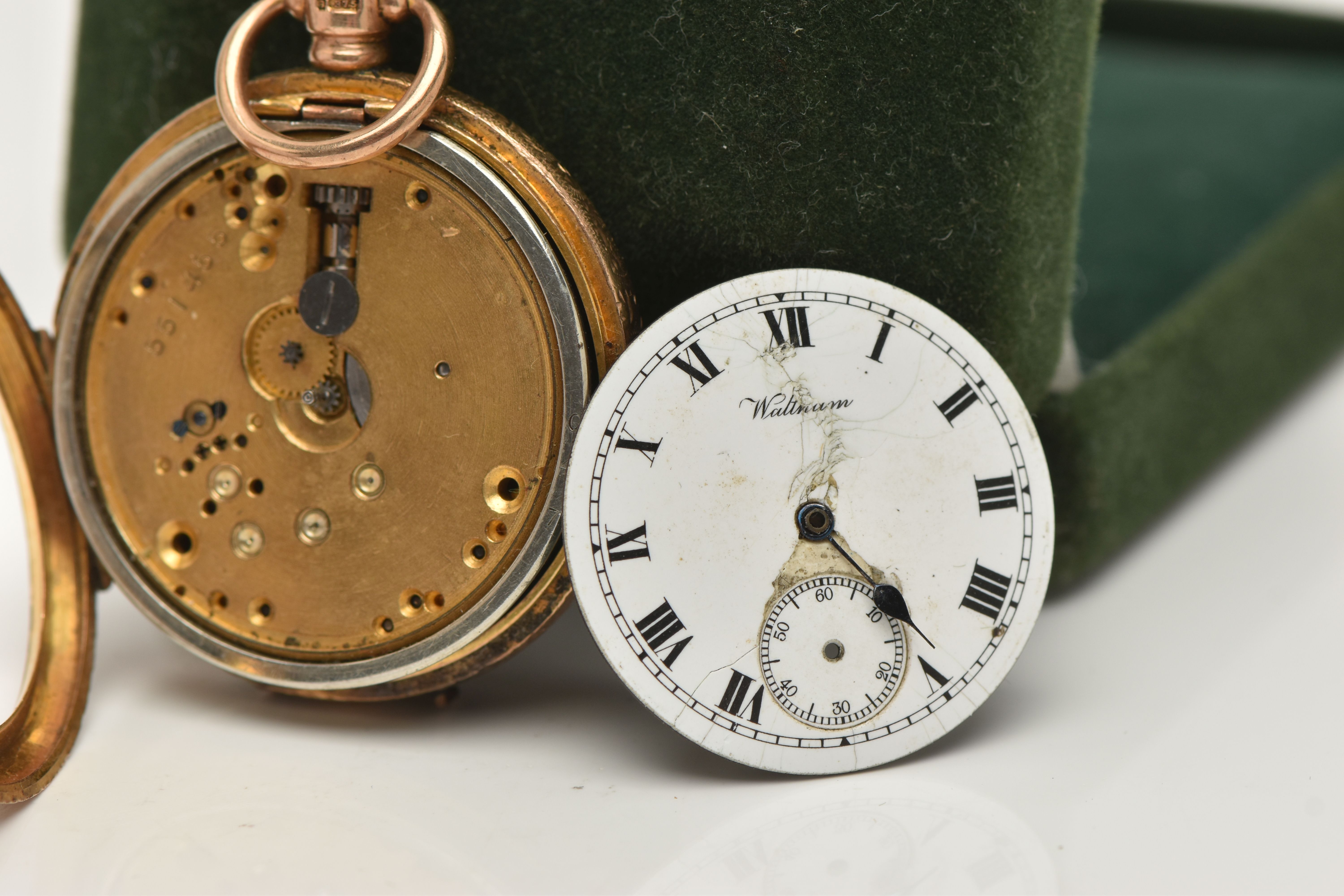 A ROSE METAL BAR BROOCH AND A LADIES POCKET WATCH, the brooch depicting a flower set with a circular - Image 3 of 6