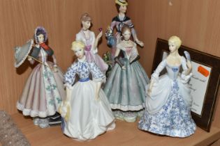 SIX ROYAL WORCESTER FIGURINES, comprising Camille from a limited edition of 500, with certificate (