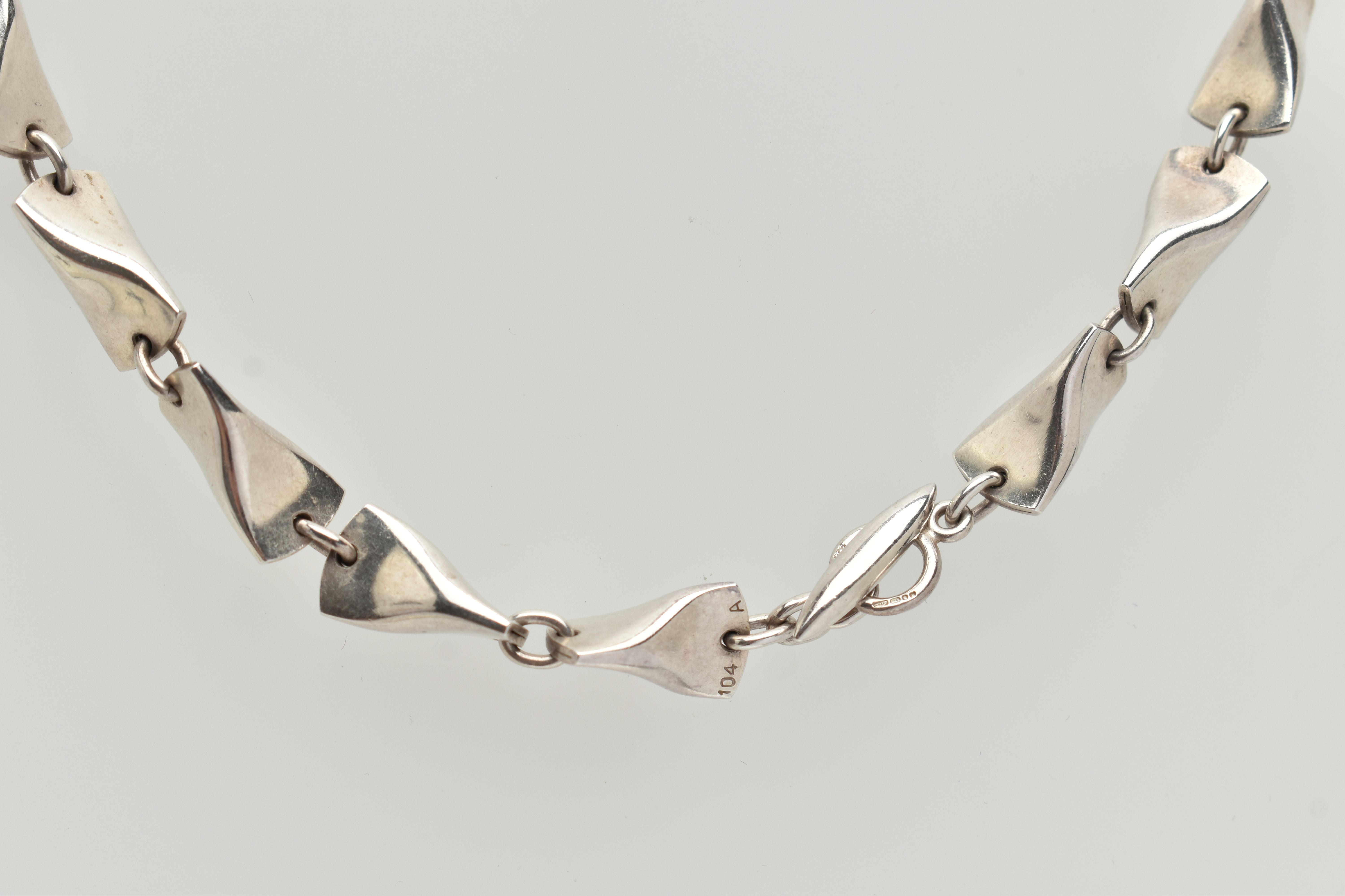 A 'GEORG JENSEN' BUTTERFLY NECKLACE, a silver necklace, design number 104 A, designed by 'Edvard - Image 5 of 8