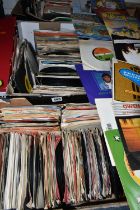 THREE BOXES OF SINGLE 45RPM RECORDS, over eight hundred single 45rpm records, artists include Elvis,