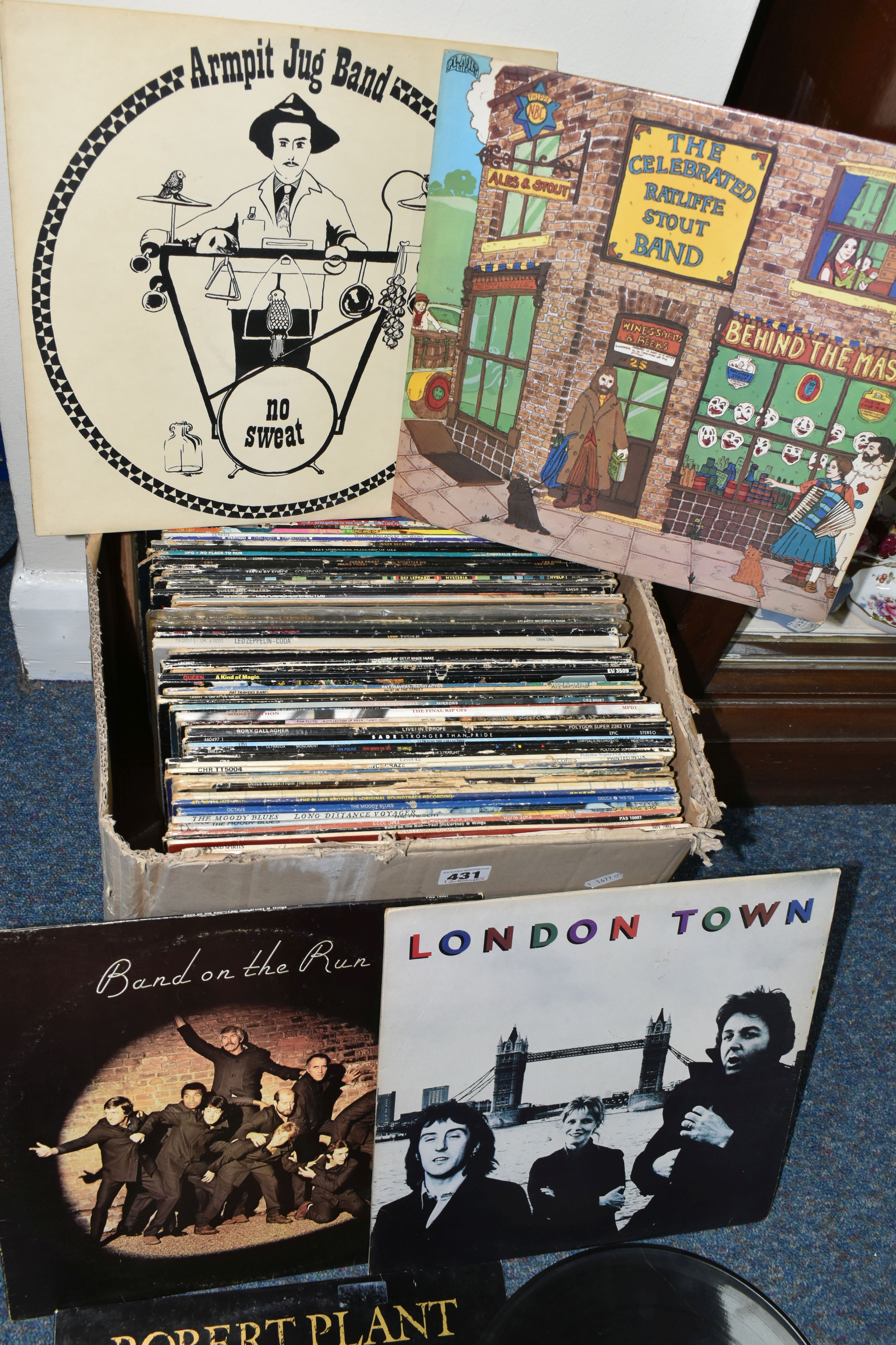 A BOX OF APPROXIMATELY SEVENTY-FIVE LP RECORDS, artists include Don McLean, Wings, Moody Blues, Pink - Image 2 of 3