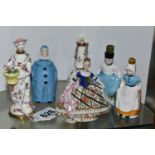 TWO HALCYON DAYS PORCELAIN AND GILT METAL SCENT BOTTLES AND FOUR OTHER 20TH CENTURY MINIATURE