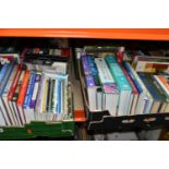 FOUR BOXES OF GENERAL KNOWLEDGE AND FICTION BOOKS, subjects include gardening, British