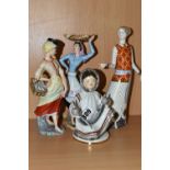 A GROUP OF FOUR FIGURINES, comprising a Royal Crown Derby 'The Classic Collection' Athena, date